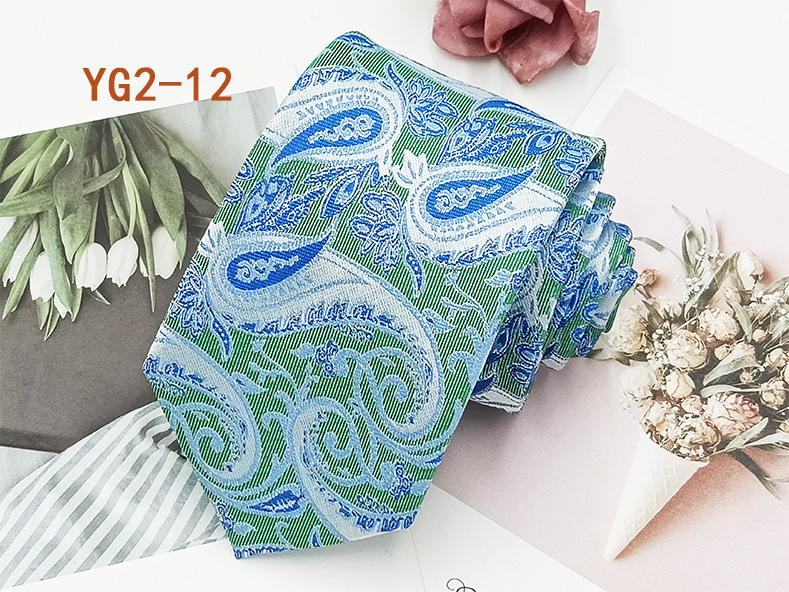 Corbata informal de negocios para hombre, en stock de fábrica, estilo nuevo atado a mano, diseño paisley, jacquard de poliéster y seda, 8 cm