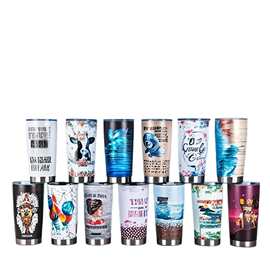 跨境亚马逊 temu 20oz冰霸汽车杯单个定制印刷图案jit