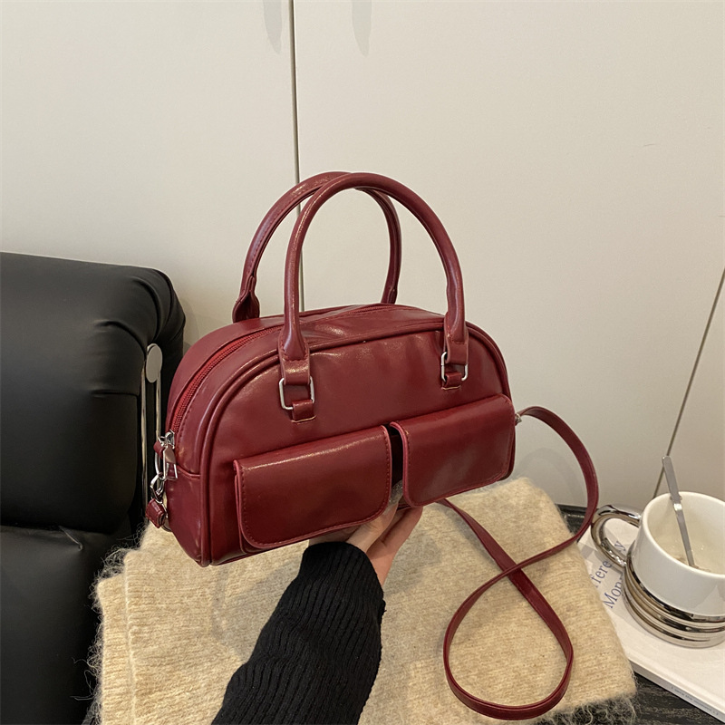 Damen Bowling Handtasche Im Boston Style Schultertasche_voghion.com