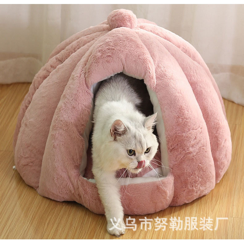 宠物窝 冬季保暖猫窝狗窝 半封闭蒙古包猫窝 柔软猫咪窝