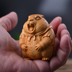 土番鼠超かわいい木製アニメ人形創意家庭のデスクトップ装飾品卸売り