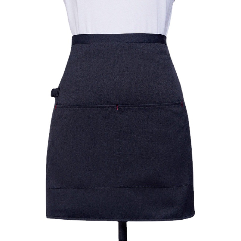 Camarero hombres y mujeres corto delantal negro restaurante del hotel restaurante Occidental cafetería cocina media cintura