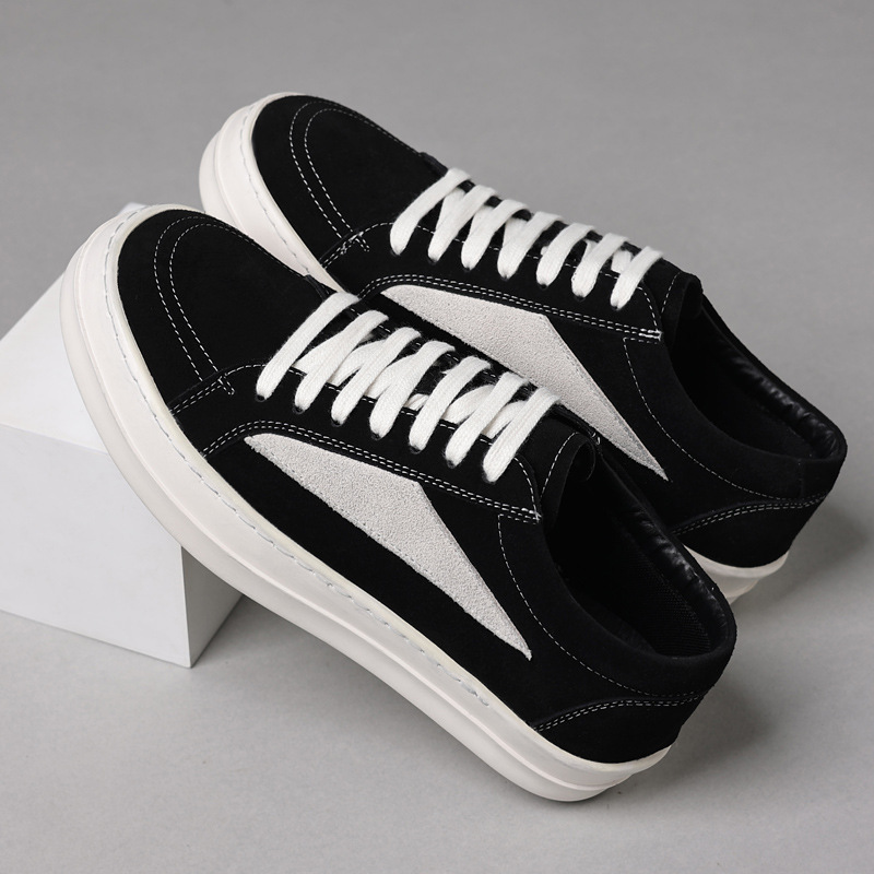 RO capa superior piel de vaca zapatos de cuero de cabeza grande para hombre suela gruesa zapatillas retro americanas de cuero todo fósforo zapatos casuales de nicho zapatos de hombre