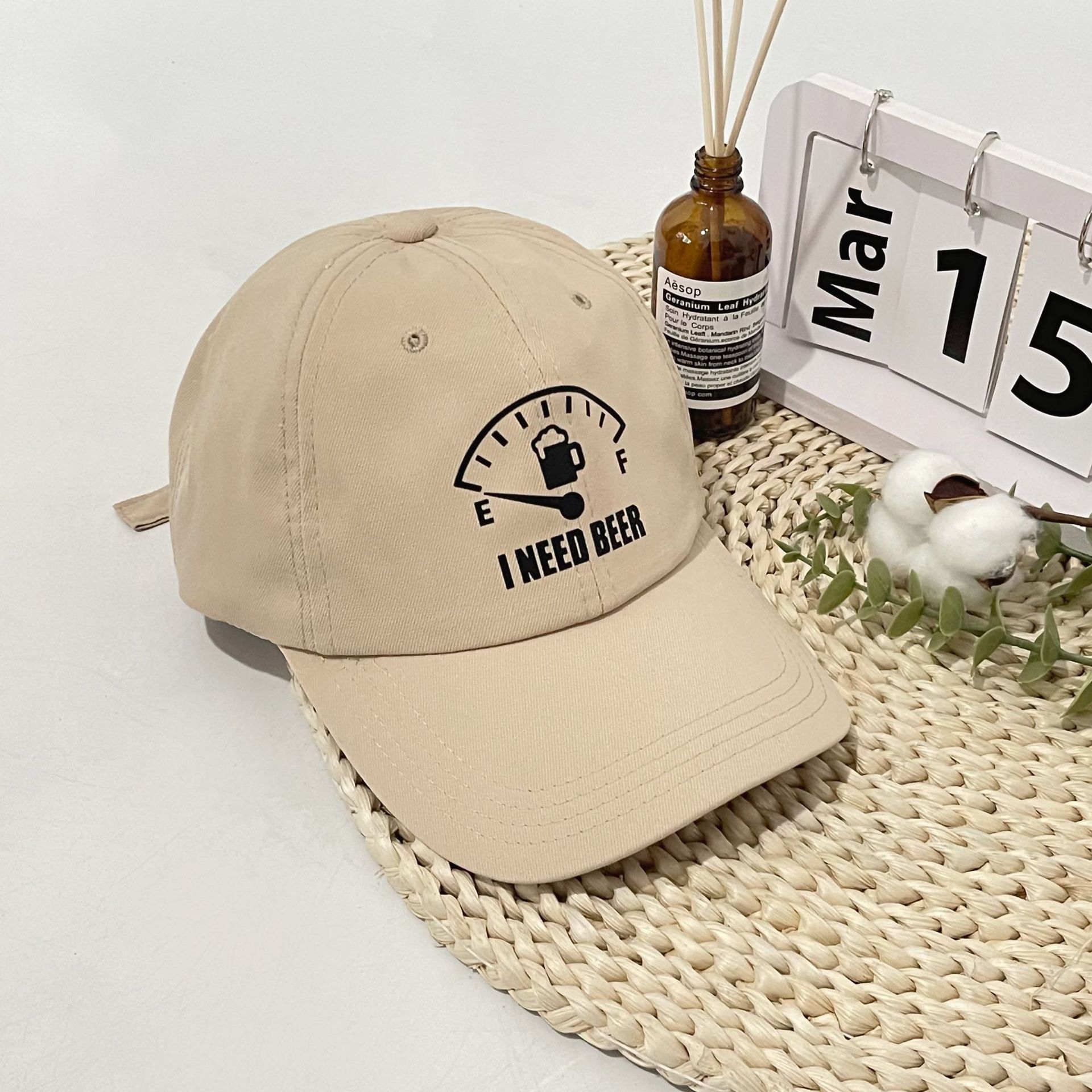 Unisex Soft top I NEED BEER printed baseball cap Spring/summer trend ins fashion hat shade casual everything_voghion.com