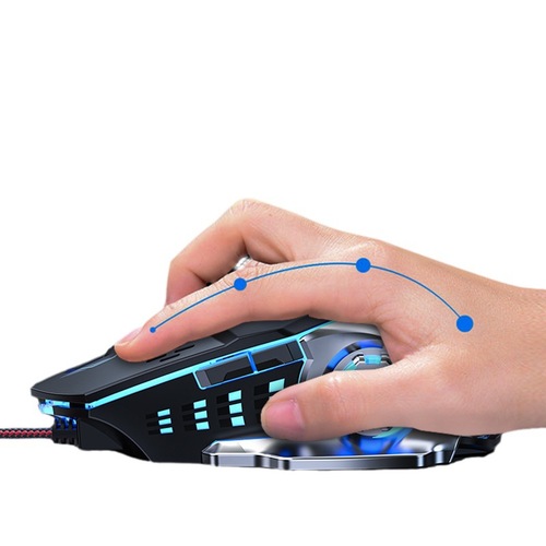 E-Sports Game Mouse Wired Silent Peripheral Mechanical Computer USB Mouse Luminous Home Office Factory Cross-Border