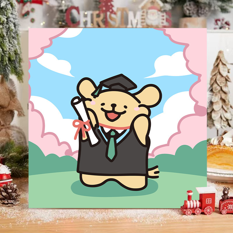 ライン子犬デジタル油絵 diy 手描き落書き漫画かわいい癒しの装飾メーカー卸売|undefined