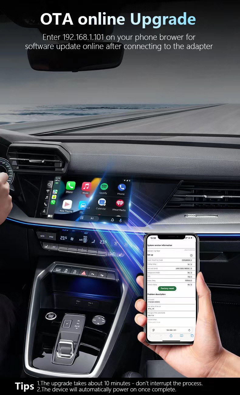 Wired to Wireless Carplay Box, Wireless Box, Android Auto Wireless Car Video Box