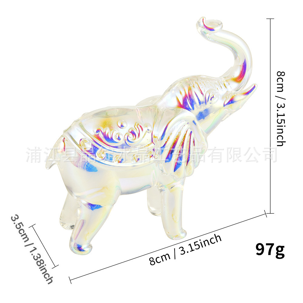 Fabricante fuente de arte de regalo de oficina decoración de escritorio Feng Shui cuatro colores opcionales para atraer la fortuna elefante adornos de cristal
