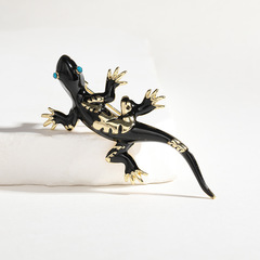 歐美跨境新款個性滴油壁虎胸針可愛動物服飾別針創意時尚胸花飾品