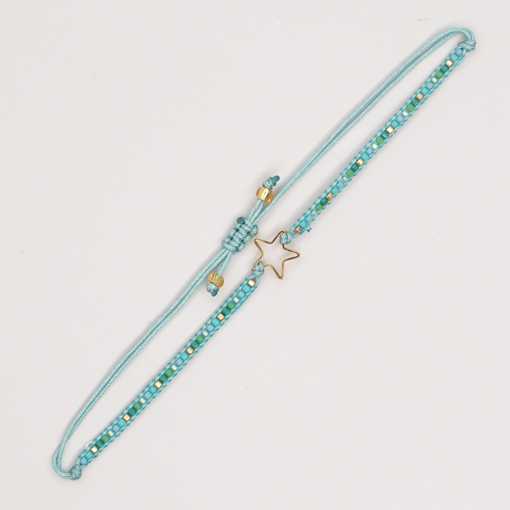 Simple Spanish Personality Five-pointed Star Miyuki Rice Beads Hand-woven Bracelet Female display picture 2