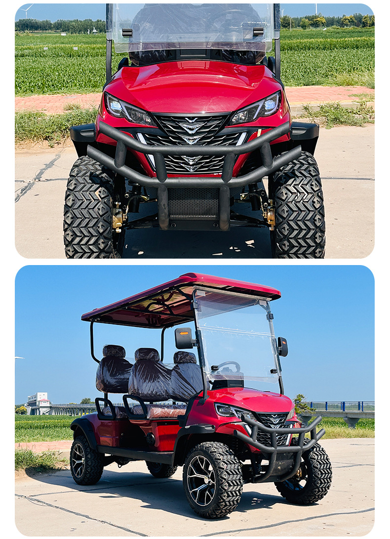 Golf Cart Vacation Hotel B&B Golf Course Scenic Spot Tourist Shuttle Bus with Two Rows of 4 Seats Electric Sightseeing Car