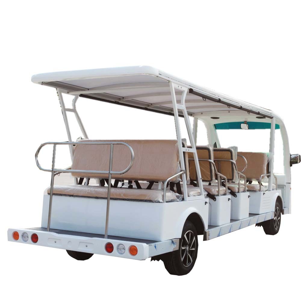 Electric four-wheeled security patrol vehicle, property patrol vehicle, tourist attraction sightseeing vehicle, residential property viewing vehicle, reception vehicle.