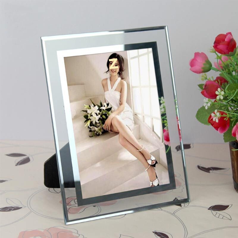 Glass Photo Frame Transparent Album Photo Printing Display Stand Horizontal and Vertical Dual-Use 6-Inch 7inch 8inch Ornament Cross-Border
