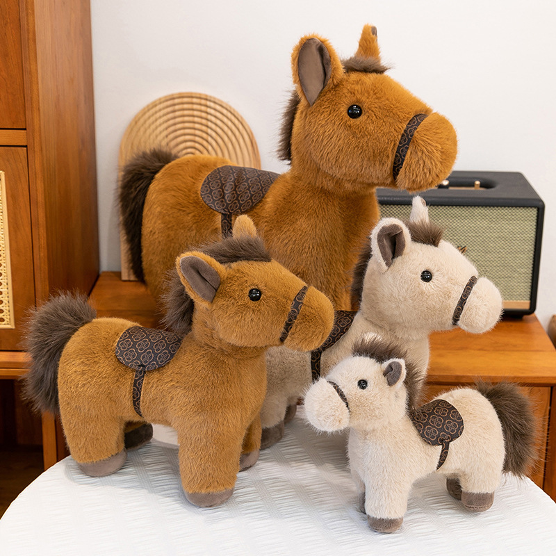 Simulated War Horse Plush Toy, Year of the Horse Doll, Export Children's Toy, Small Horse Claw Machine Doll, Event Gift Wholesale Simulated War Horse Plush Toy, Year of the Horse Doll, Export Children's Toy, Small Horse Claw Machine Doll, Event Gift Wholesale