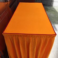 定 做加厚金丝绒佛案桌布香案桌围佛台罩佛堂供桌八仙桌黄色桌裙