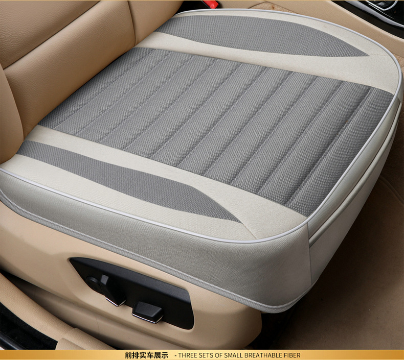 Driver and Passenger Spring and Summer Seat Cover Single Piece Linen Backless Three-Piece Set Four-Season Universal Car Seat Cushion