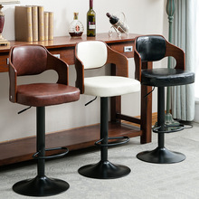吧台椅實木現代簡約高腳凳子家用靠背歐式酒吧椅升降前櫃台椅舒適