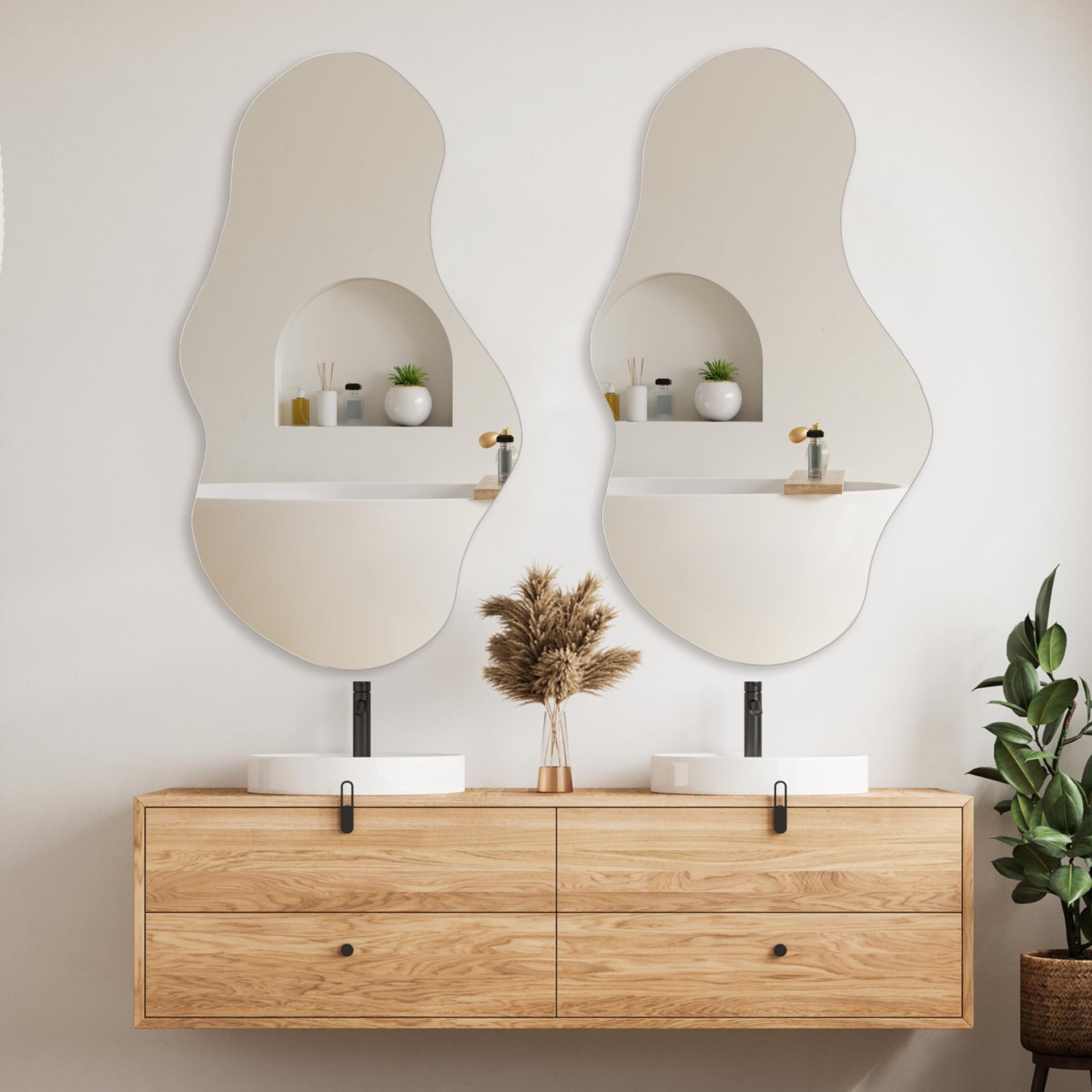 Espejo de cuerpo entero, espejo decorativo irregular en forma de lago, espejo nube, espejo de pared sin marco, espejo de pared para baño