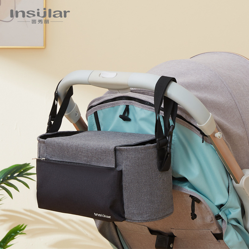 Yinxiuli waterproof cotton and linen baby stroller bag multi-functional one-shoulder mommy bag stroller bag mother and baby outing bag