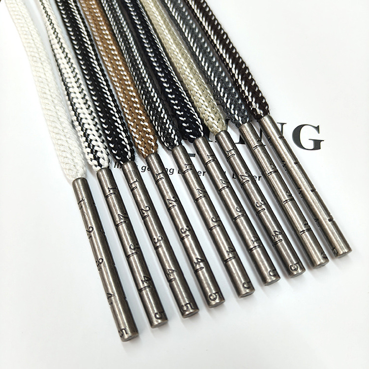 7mm Polyester Cotton-Style Flat Cord with 5cm Long Metal Tips for Casual Sports Pants Waistband and Hoodie Drawstring 7mm Polyester Cotton-Style Flat Cord with 5cm Long Metal Tips for Casual Sports Pants Waistband and Hoodie Drawstring
