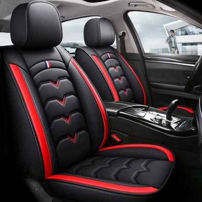 Seat cushion, seat cover Seasons, Cross-Border Direct Supply, All-Inclusive Car - black-and-red-single-seat