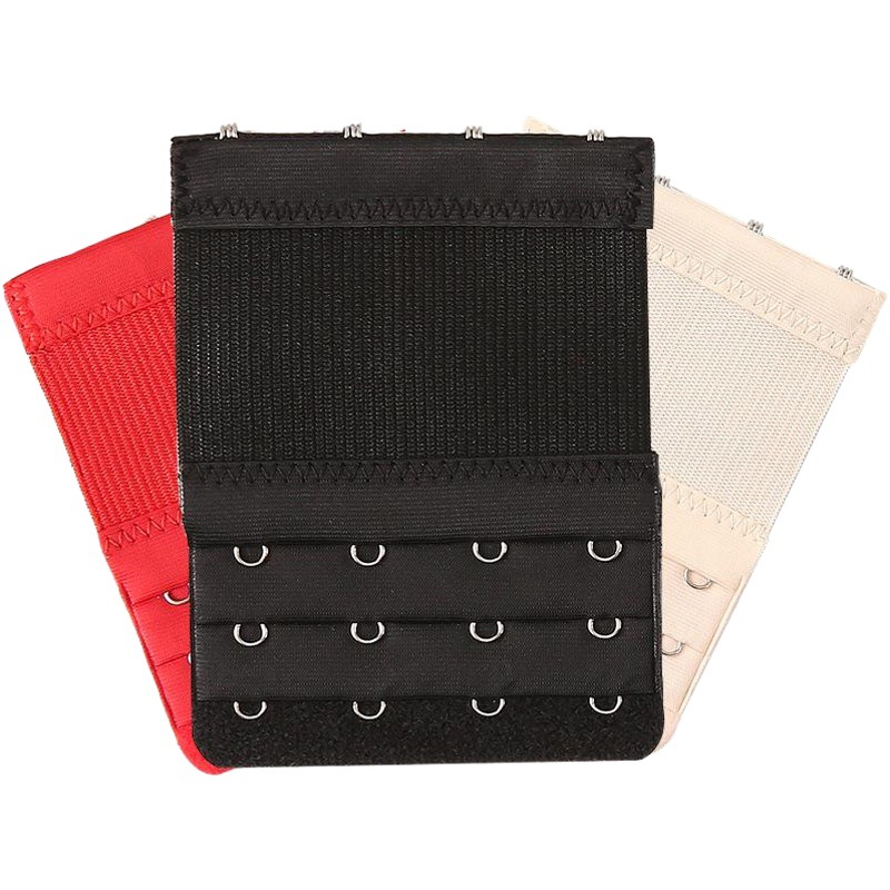 Elastic Bra Extender with Three Rows of Two Hooks, Three Hooks, Four Hooks, Bra Extension Buckle, Hook-And-Eye Closure, Connecting Buckle, Fastener Strap