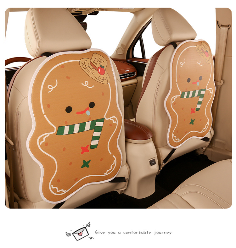 Gingerbread Man Anti-Kick Pad for Car Back Seat, Anti-Kick and Anti-Dirt Pad for Children, Universal Seat Protector for Car Interior