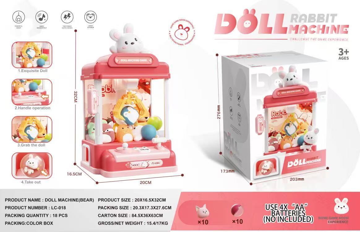 Large 2-pole [lc-018 new arrival - pink bunny] 10 dolls 10 gacha balls (english color box)