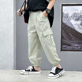 男女童夏季2025新款休闲裤薄款宽松中大童潮流速干工装束脚防蚊裤