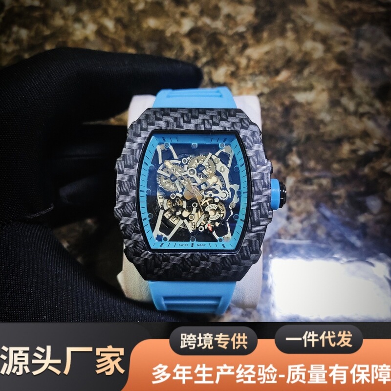 New Foreign Trade Fashion Men's Watch 2024 Personality Men's Watch Cool Black Temperament Calendar Youth Watch