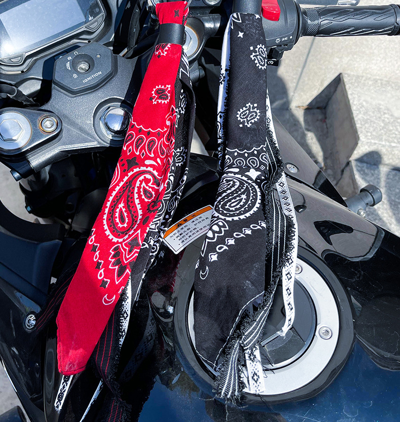 Universal Handlebar Pendant Motorcycle Handle Ribbon Harley Horn Square Towel Decoration Electric Vehicle Trendy Brake Highway