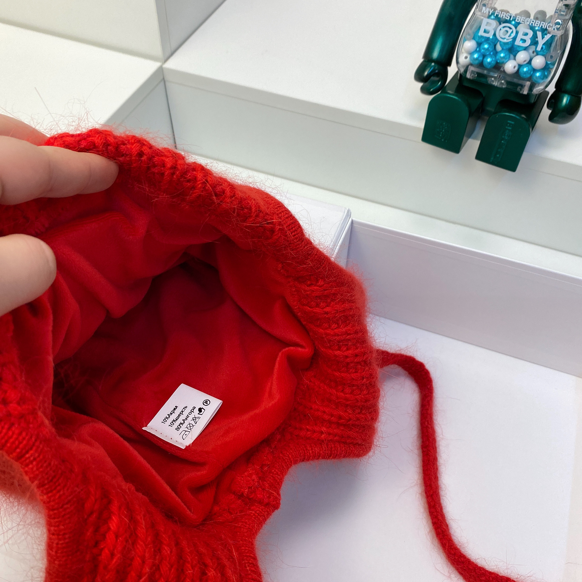 Russischer Samt, verdicktes Kaninchenhaar, gestrickt für Wärme im Winter, Ohrenschutz, Gesichtsumhüllung, Wollmütze, modisch_voghion.com