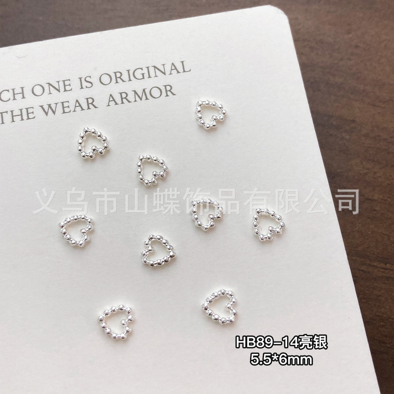 ネイルアートアクセサリー新しい合金シリーズハイエンド多用途特殊形状中空ラブネイルデコレーションファインフラッシュライト高級モデル|undefined