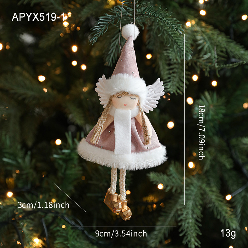 Nuevo de Navidad de peluche cuerno de ciervo ángel chica colgante árbol de Navidad colgante muñeca creativa muñeca decoración regalo