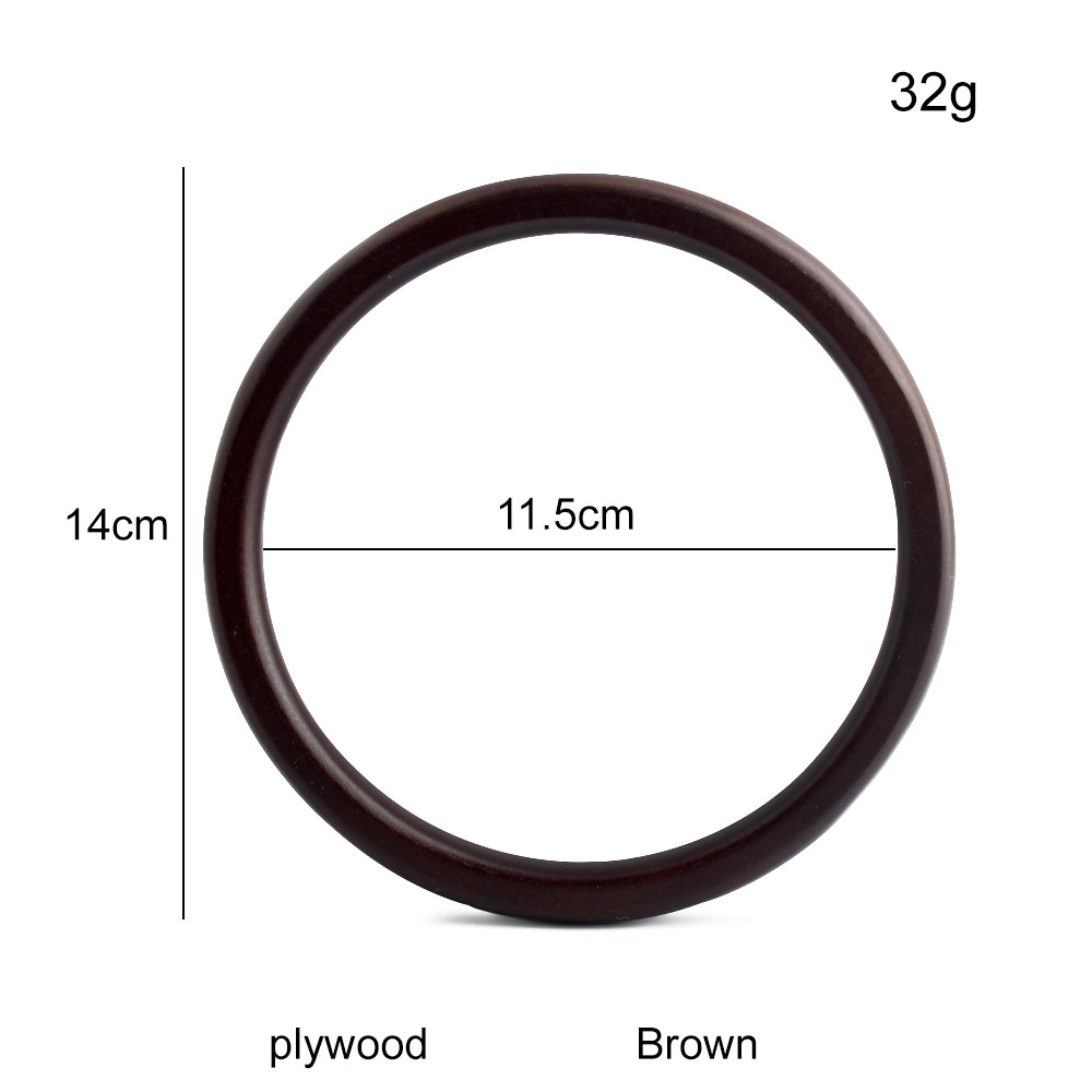 Fábrica de suministro directo de bolsas de gancho redondas de madera 14CM mangas de anillo de madera 11CM accesorios de bolsas