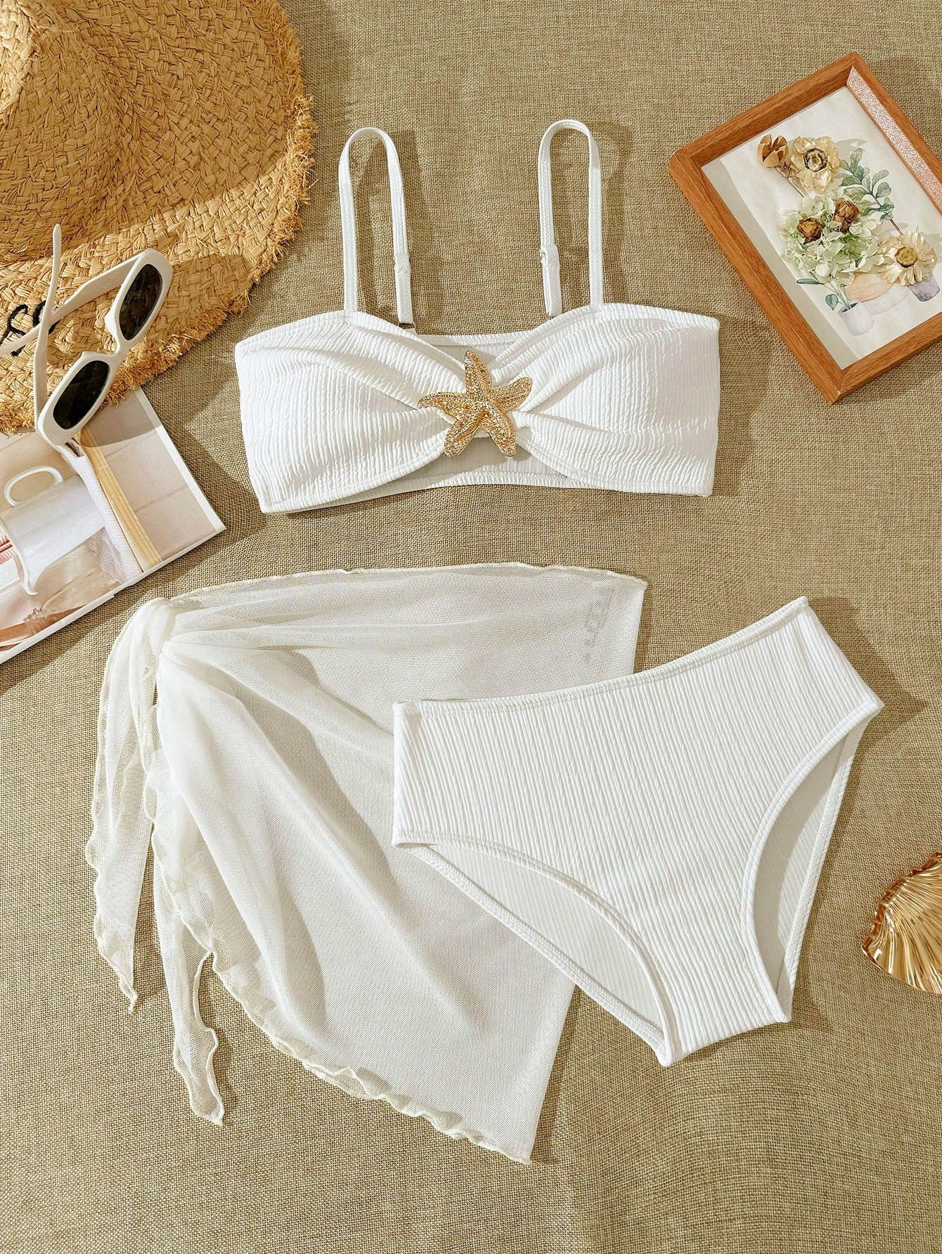 (Cross-border trading), swimwear, metal children's set, 3 piece set