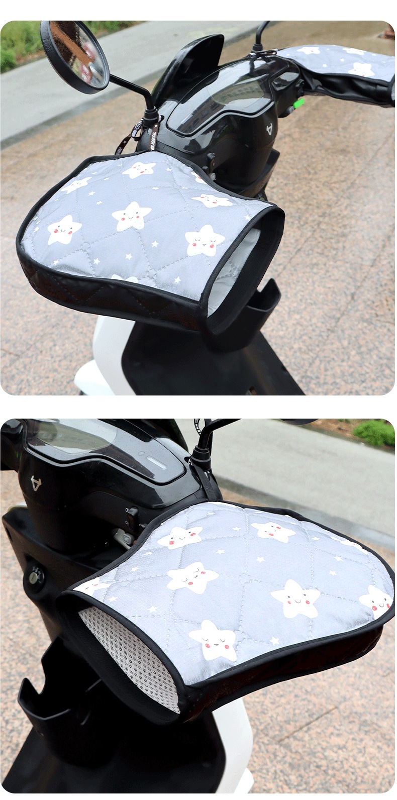 Electric Motorcycle Windproof and Rainproof Double-Sided Waterproof Gloves Handlebar Covers for Spring and Autumn, Thin Style for Summer Sun Protection