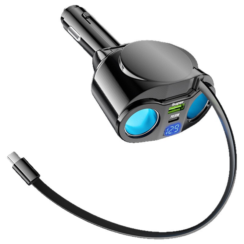 車の充電器 120 ワット超高速充電 1 対 5 車のシガーライター変換プラグ 1 対 2 高速ソケット|undefined