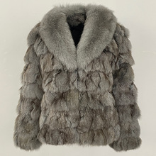 2025秋冬皮草狐狸头毛女短款狐狸毛拼接修身时尚毛皮一体显瘦大衣