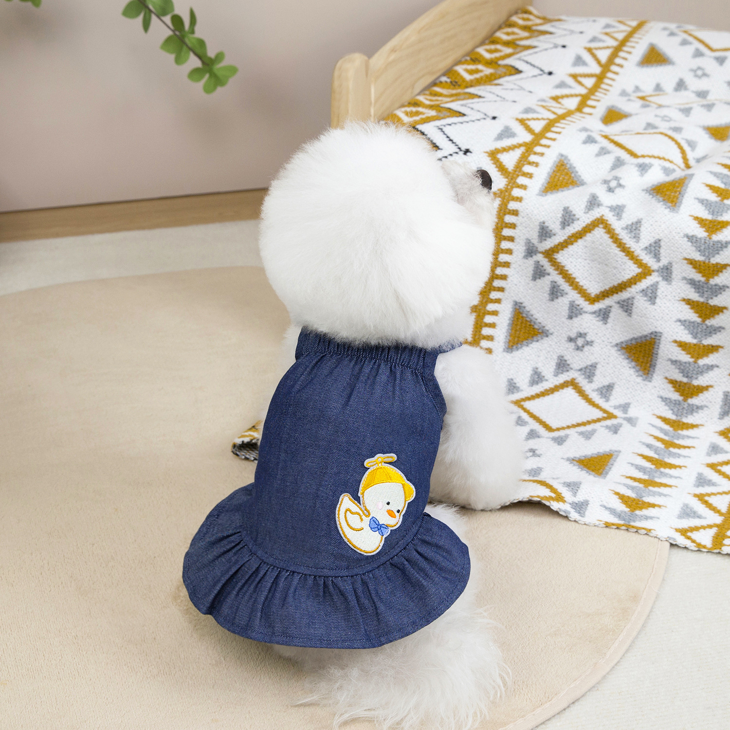 Pet Clothes Dogs, Spring/Summer Princess For Teddy, Bichon, Cat, Small Dog, 25 Little Duck Denim Dress_voghion.com