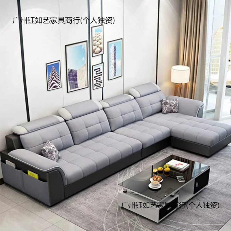整装布沙发全套出租屋小户型现代客厅家具简约可折叠布艺沙发两用|undefined