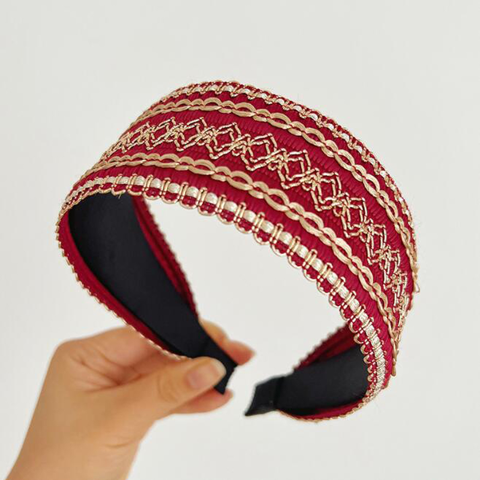 Bandana larga com nó retro para mulher acessório de cabelo_voghion.com