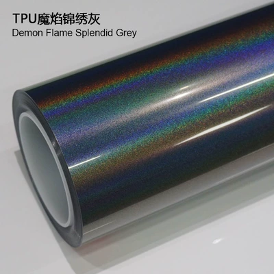 Self-Healing Factory Direct Sales | Auto Color Change Film - tpu-magic-flame-brocade-gray-1524m15m