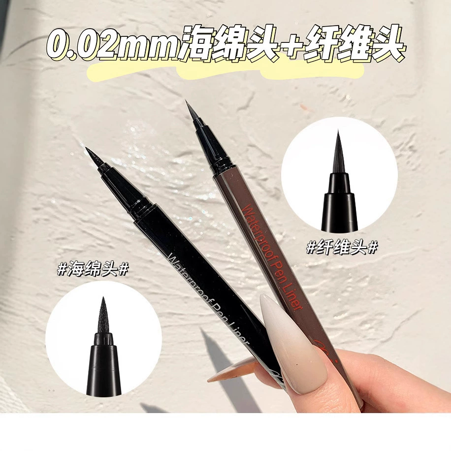 Eyeliner Pen xixi — Waterproof Sponge Tip, Smudge-Proof Black, Soft & Hard Nibs