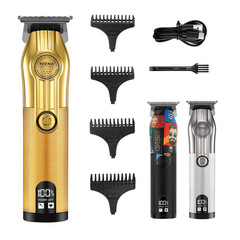 Cross-border new hair clipper, head shaving digital carving hair scissors, electric push trimmer, rechargeable electric razor, hair salon set
