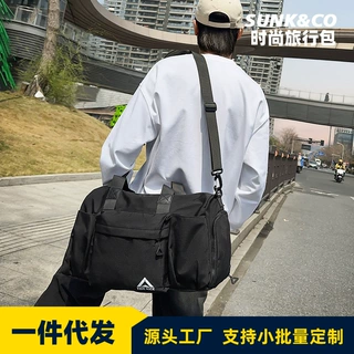 跨境潮流手提瑜伽包多功能大容量斜挎旅行包带鞋仓行李袋健身包