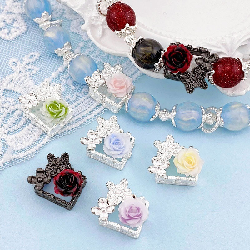 Alloy Photo Frame Rose Four-Way Spacer Bead Bracelet Necklace String Accessories Handmade DIY Rose Phone Chain Accessories Alloy Photo Frame Rose Four-Way Spacer Bead Bracelet Necklace String Accessories Handmade DIY Rose Phone Chain Accessories