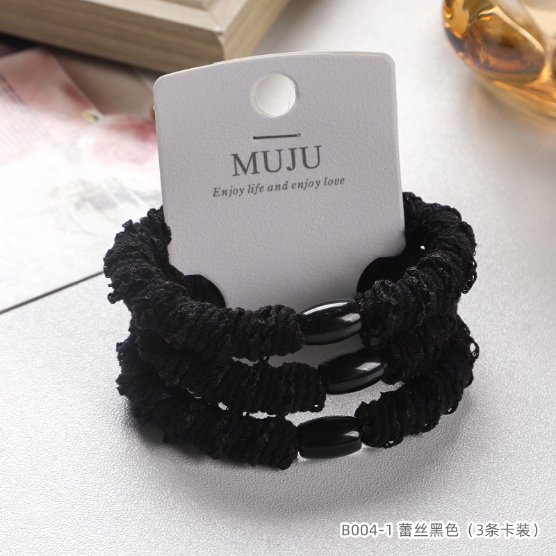 [Carga de tarjeta] sensación de alto nivel coreano de cabello de código de barras de moda de alta elasticidad de cabello anillo de cabello correa de cola de caballo