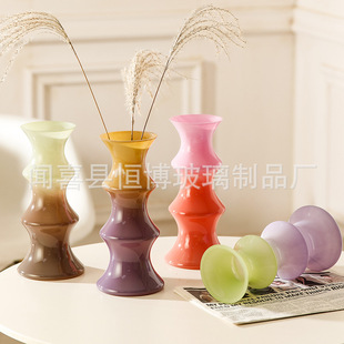 Creative Medieval Accessible Luxury High-End Glass Vase Ornaments Living Room Dining Table Hydroponic Flowers Art Flower Arrangement Decorations
