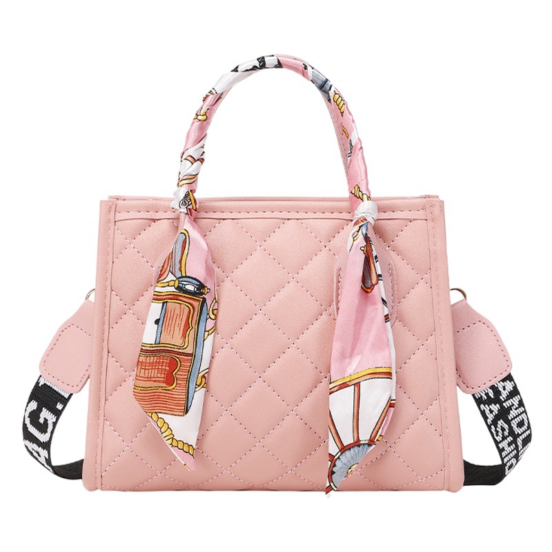2023 New Fashion Casual Diamond Embroidered Silk Scarf Shoulder Small Square Bag Shoulder Strap Letter Printed Crossbody Bag for Women